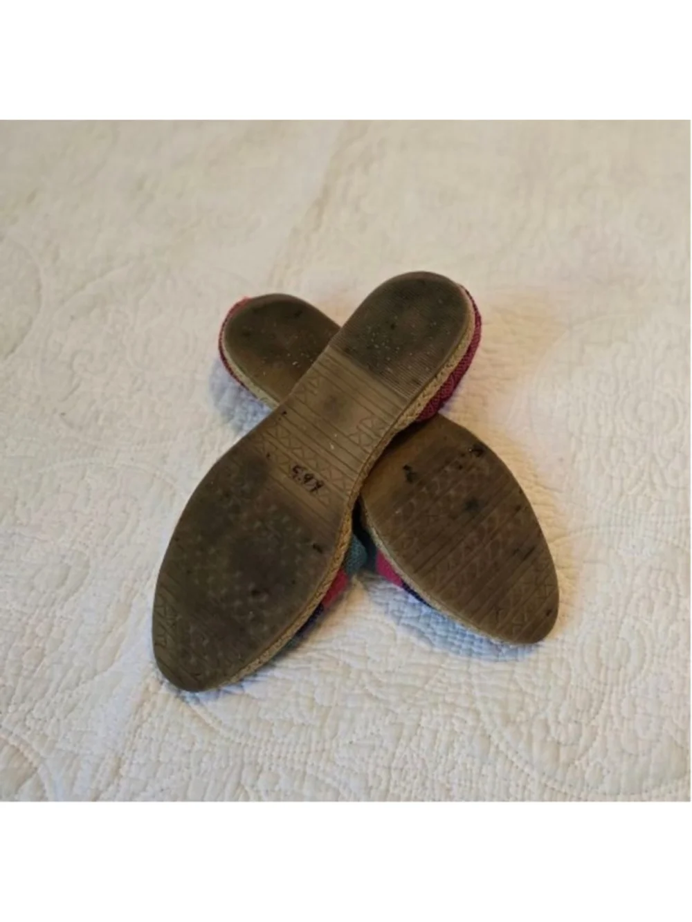 Women's Vibrant Boho Espadrilles Size 7 Pink Blue Striped Canvas Resort Wear